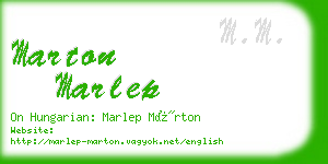 marton marlep business card